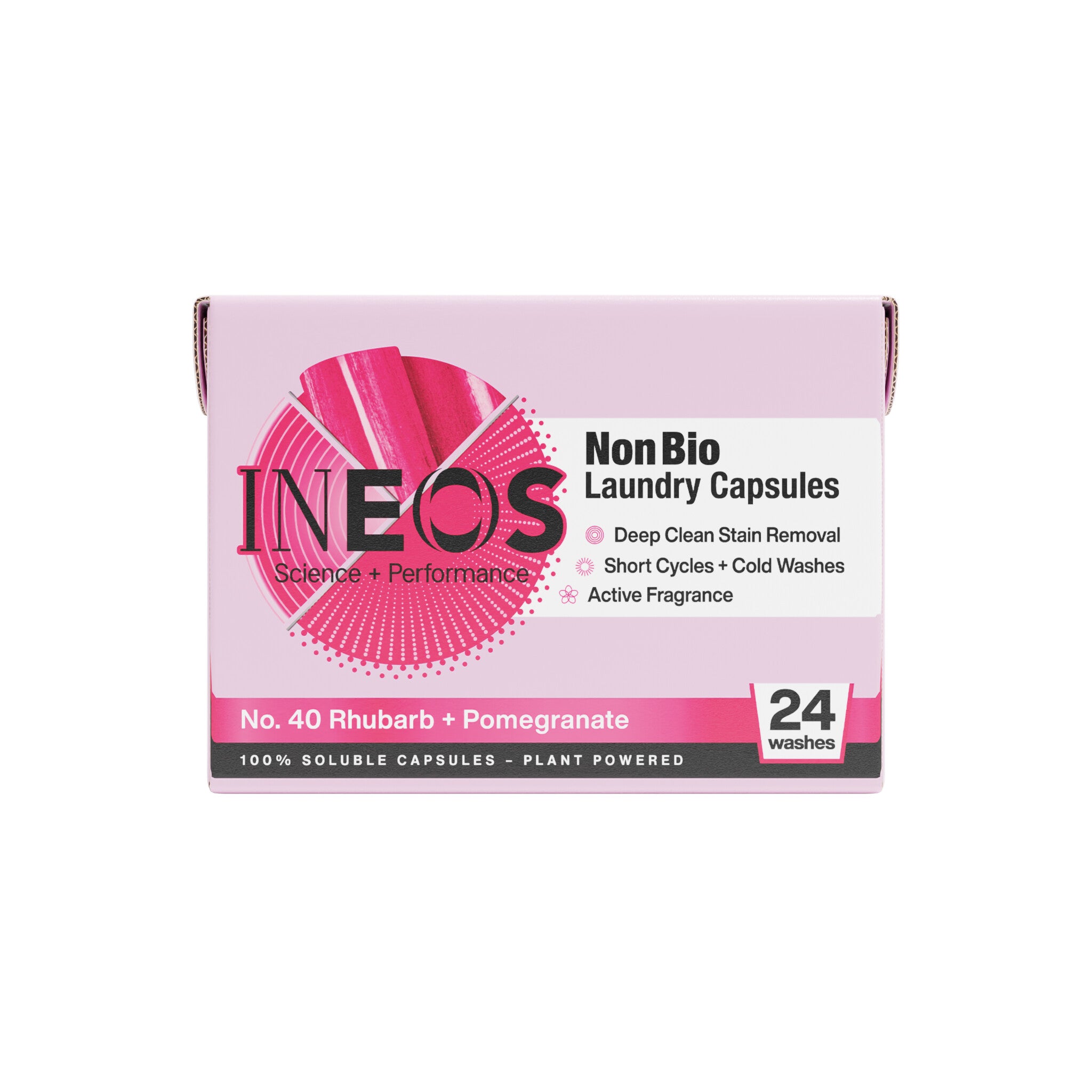 INEOS Non Bio Laundry Capsules with Rhubarb + Pomegranate Fragrance