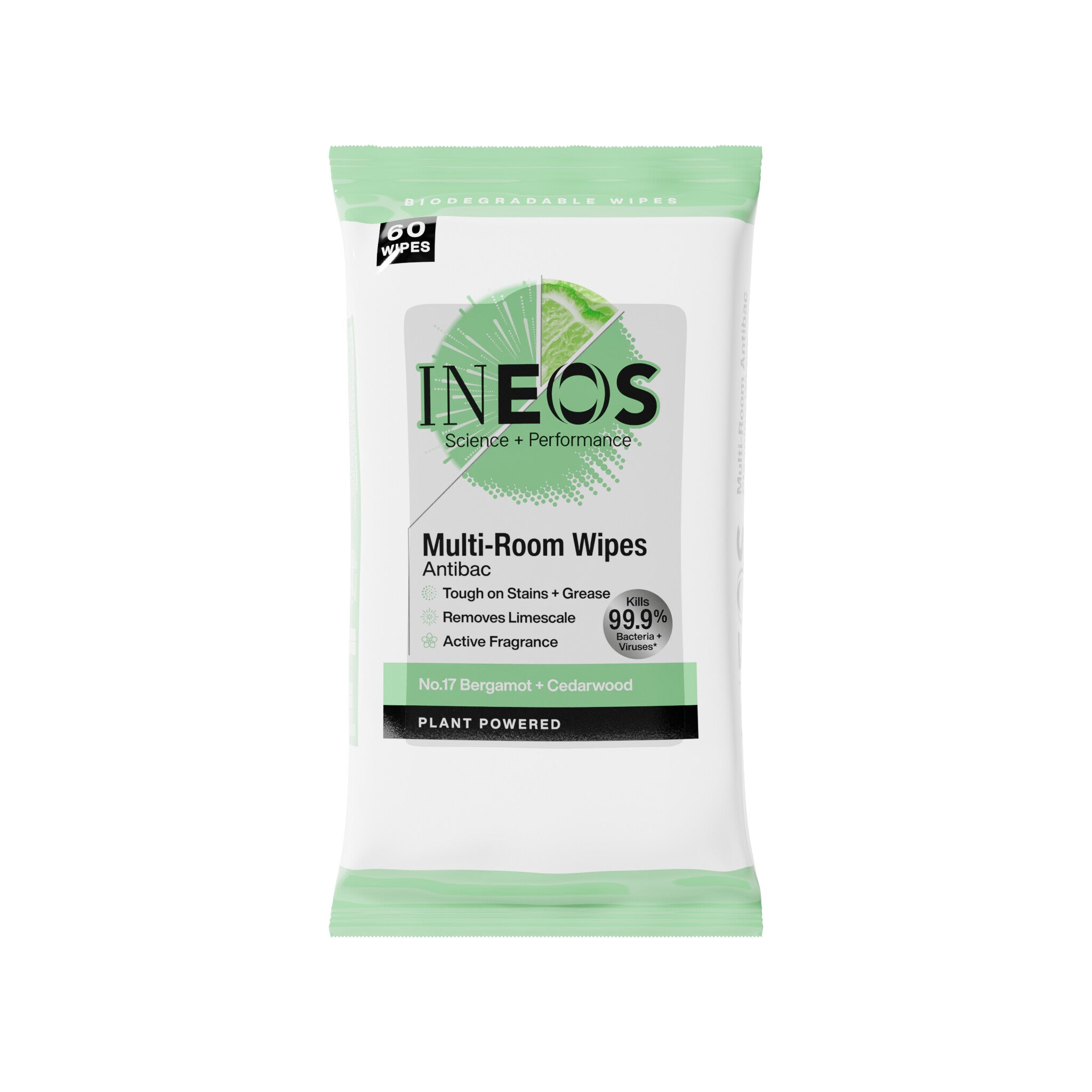 INEOS Antibac Multi-Room Wipes with Bergamot + Cedarwood Fragrance