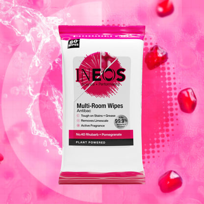 INEOS Antibac Multi-Room Wipes with Rhubarb + Pomegranate Fragrance
