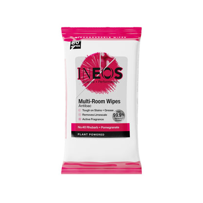 INEOS Antibac Multi-Room Wipes with Rhubarb + Pomegranate Fragrance